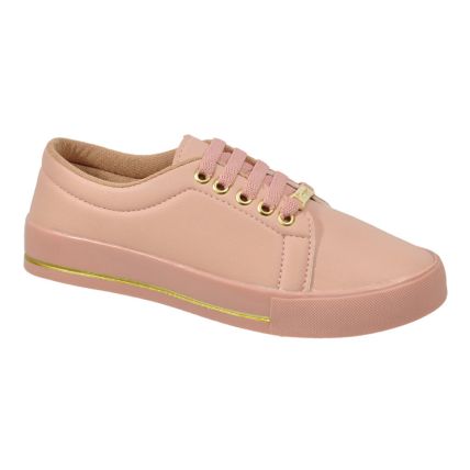 Tênis Feminino Vanessa Fashion 1006-b - Nude/dourado - Atacado