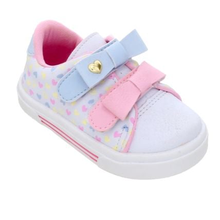 Tenis Infantil Encanto De Crianca 4025-100 - Coracao Azul/rosa - Atacado