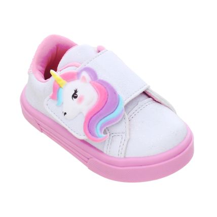 Tênis Infantil Encanto De Crianca T02-101 - Branco Glitter Unicornio - Atacado