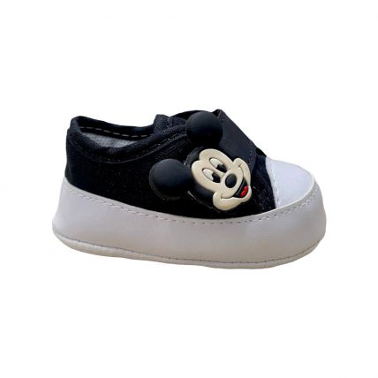 Sapato Baby Mini Pé 009 - Preto Disney/mickey - Atacado