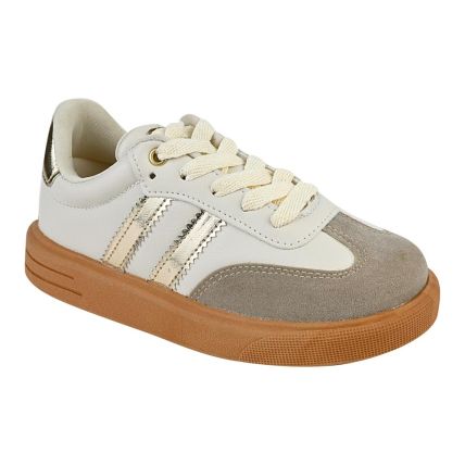 Tênis Infantil Nilqi 227.1.59 - Batuque/off White/ouro - Atacado