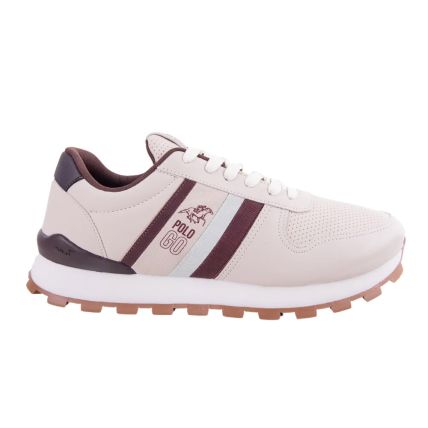 Tênis Masculino Polo Go 379 - (9 Pares) - Off White/café - Atacado